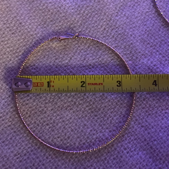 Huge Gold Hoops - Picture 2 of 2